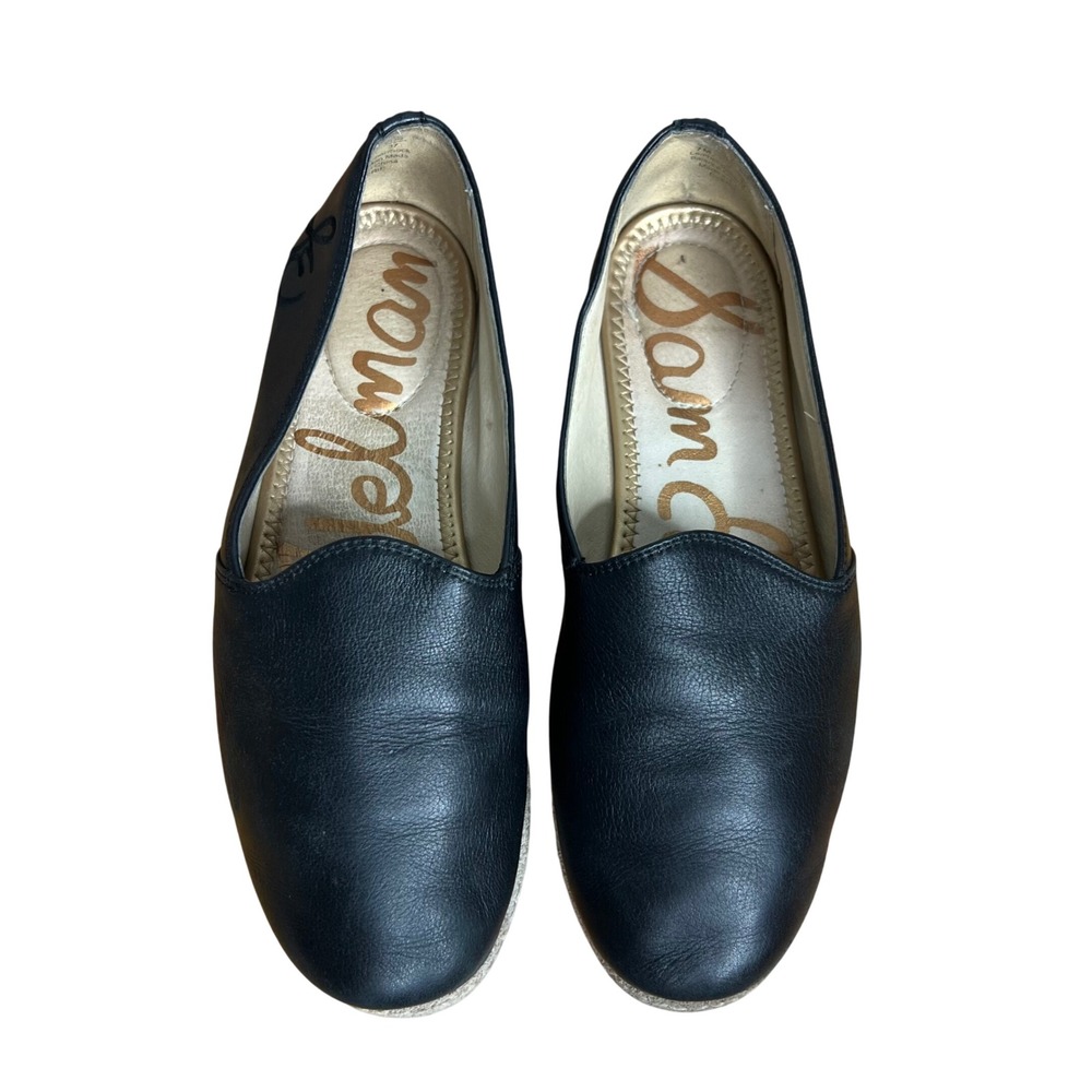 Sam Edelman Everie Black Leather Loafers Flats Women‎ Size 7M Slip On Shoes